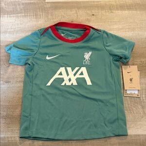Liverpool Nike Kids' Teal Training Jersey with Red Collar